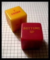 Dice : Dice - 6D - Drinking Game Dice - One Pink and One Yellow